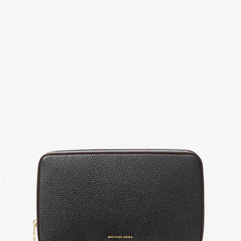 Michael Kors Medium Pebbled Leather Tech Organizer (Black)