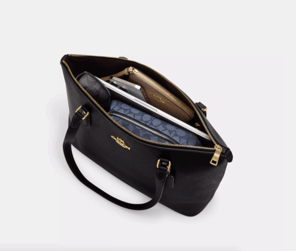 [In Transit] - Coach Gallery Tote Bag In Signature Canvas With Stripe Print (Tan Multi) - Image 5