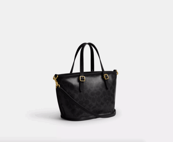 [In [In Transit] - Coach Taxi Tote Bag 21 In Signature Canvas (Black) Boutique Collection - Image 6