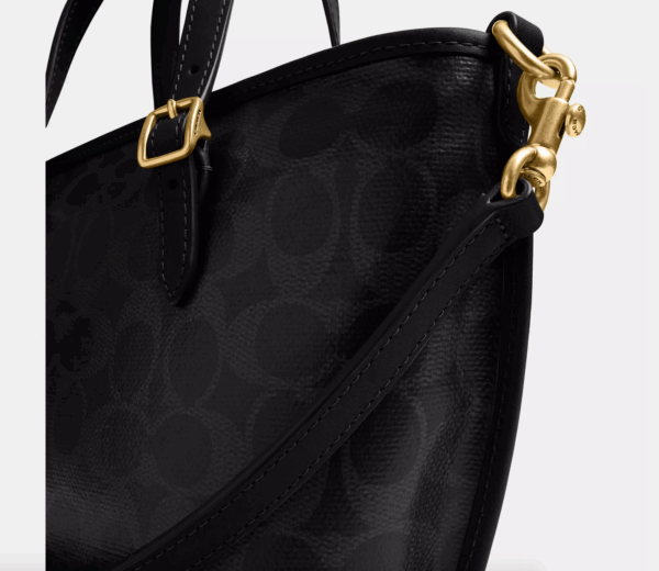 [In [In Transit] - Coach Taxi Tote Bag 21 In Signature Canvas (Black) Boutique Collection - Image 3