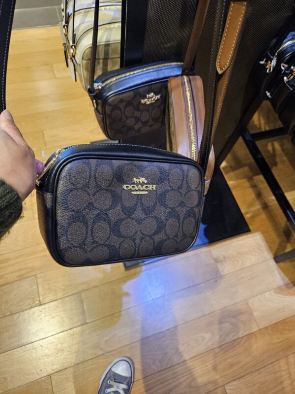 [Pre Order]-Coach Mini Jamie Camera Bag In Signature Canvas (Brown Black) - Image 8