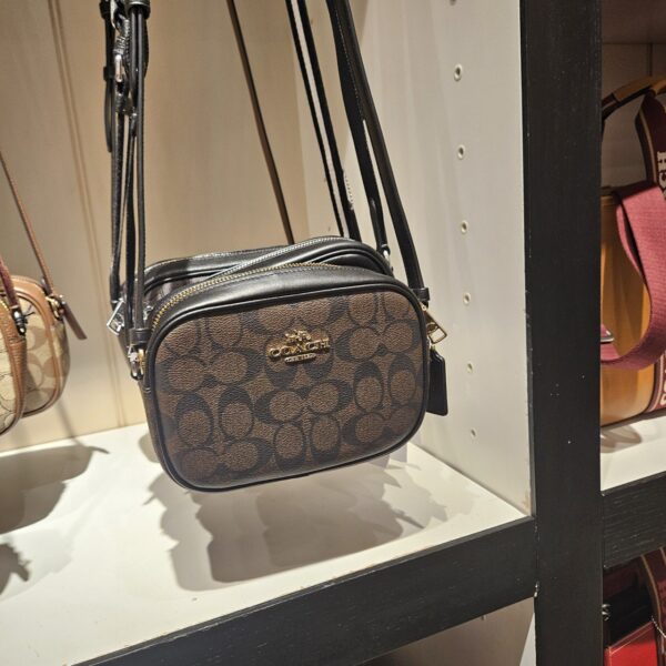 [Pre Order]-Coach Mini Jamie Camera Bag In Signature Canvas (Brown Black) - Image 7