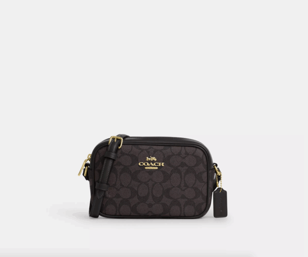 [Pre Order]-Coach Mini Jamie Camera Bag In Signature Canvas (Brown Black)
