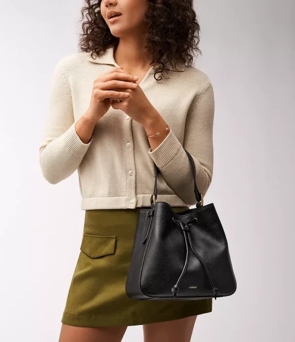 [In Transit]-Fossil Tessa Bucket Crossbody(Black) - Image 2