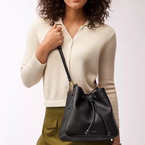 [In Transit]-Fossil Tessa Bucket Crossbody(Black) - Image 4