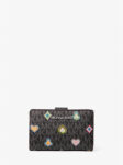 Michael Kors Jet Set Medium Printed Signature Logo Wallet (Black)