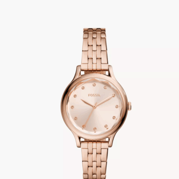Fossil Laney Three-Hand Rose Gold-Tone Stainless Steel Women Watch (BQ3862)