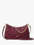 [In Transit]-Kate Spade Spade Flower Embroidered Medium Convertible Crossbody (Dark Merlot)