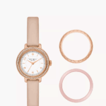 Kate Spade New York Morningside Pink Leather Women Watch & Case Set (KSW1816SET)