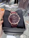 Coach Grand 36mm Leather Strap Women Watch (Burgundy)
