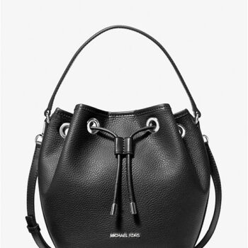 Michael Kors Avery Medium Bucket Messenger Bag (Black) - Boutique Collection