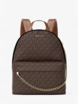 Michael Kors Slater Medium Signature Logo Backpack (Brown)