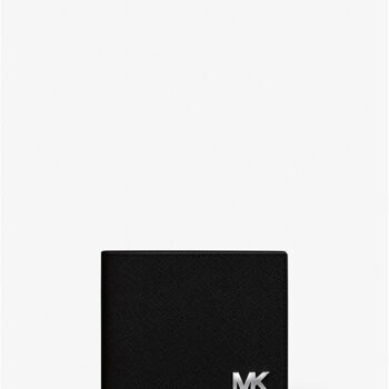 Michael Kors Cooper Saffiano Leather Billfold Wallet With Passcase (Black)