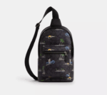 Coach West Pack In Signature Canvas With Surf Print (Charcoal Multi)