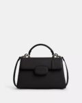 Coach Eliza Top Handle Bag in Polished smooth leather (Black)