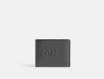 Coach Slim Billfold Wallet With Coach Graphic (Charcoal)
