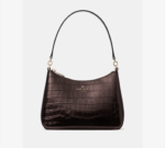 Kate Spade Margot Metallic Croc Embossed Convertible Shoulder Bag (Hot Fudge)