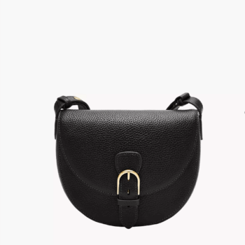 Fossil Everleigh Leather Large Flap Crossbody Bag(Black) - Boutique Collection