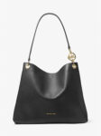 Michael Kors Christina Large Pebbled Leather Shoulder Bag (Black)