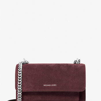 Michael Kors Claire Large Suede Shoulder Bag (Oxblood)