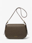 Michael Kor Lydia Medium Signature Logo Messenger Bag (Brown)