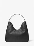 Michael Kors Nayla Medium Pebbled Leather Hobo Shoulder Bag (Black)
