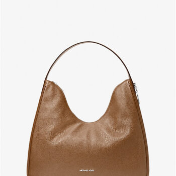 Michael Kors Nayla Medium Pebbled Leather Hobo Shoulder Bag (Driftwood)