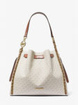 Michael Kors Mina Large Signature Logo Chain Shoulder Bag (Vanilla)