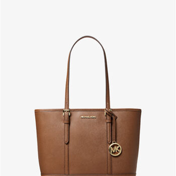 Michael Kors Jet Set Travel Small Saffiano Leather Top-Zip Tote Bag (Luggage)