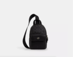 Coach Small Turnlock Sling Pack In Signature Canvas (Charcoal)