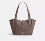 Coach Hadley Turnlock Tote Bag (Dark Stone)