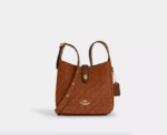Coach Hadley Mini Crossbody Bag In Signature Suede (Caramel)