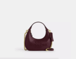 Coach Carmen Mini Crossbody Bag With Beaded Coach Graphic (Burgundy)