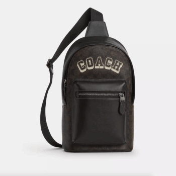 Coach West Pack In Signature Canvas With Varsity Graphic (Walnut Multi)