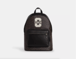 Coach West Backpack In Signature Canvas With Varsity Graphic (Walnut Multi)