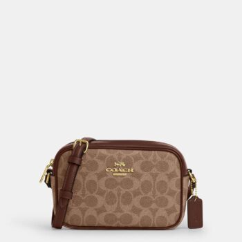 Coach Mini Jamie Camera Crossbody Bag In Signature Canvas (Tan Brown)