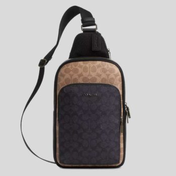 Coach Ethan Pack In Signature Canvas (Tan Charcoal)