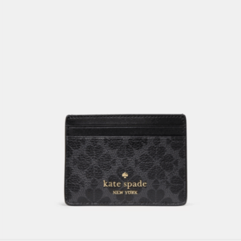 Kate Spade Spade Flower Small Slim Card Holder (Black)