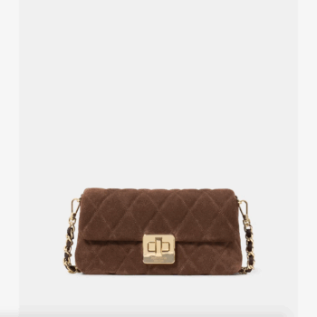 Kate Spade Carey Quilted Suede Mini Crossbody (Hot Fudge)