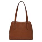 Fossil Jayne Carryall Medium Brown Leather Bag (Brown)