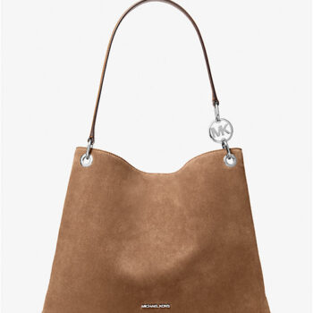 Michael Kors Christina Large Suede Shoulder Bag (Driftwood)