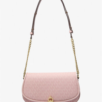 Michael Kors Mila Medium Signature Logo Messenger Bag (Powder Blush)