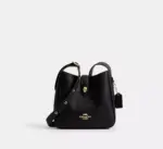 Coach Hadley Mini Crossbody Bag in Refined Pebble Leather (Black)