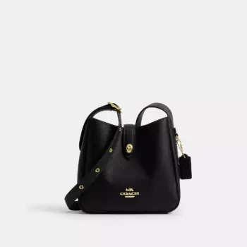 Coach Hadley Mini Crossbody Bag in Refined Pebble Leather (Black)