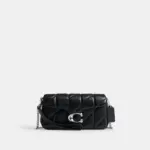 Coach Tabby Chain Crossbody Bag 19 With Quilting Silver Hardware (Black)