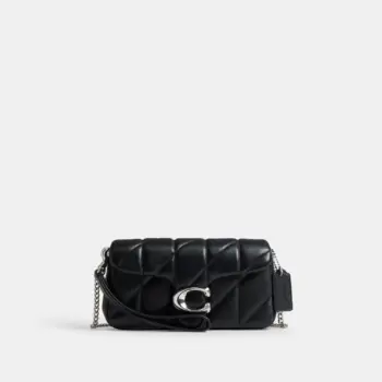Coach Tabby Chain Crossbody Bag 19 With Quilting Silver Hardware (Black)