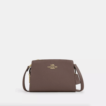 Coach Gia Crossgrain Leather Crossbody Bag (Dark Stone)