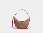 [In Transit] - Coach Aria Shoulder Bag In Signature Canvas (Tan Carnation)