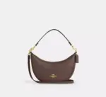 Coach Aria Shoulder Bag In Crossgrain Leather (Dark Stone)