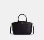 Coach Sadie Satchel Bag In Crossgrain leather (Black)